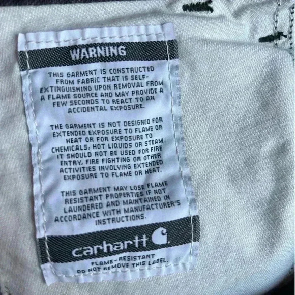 Carhartt Duck Flame Resistant 8-Pocket Utility Work Pants Black 44x30 NFPA 2112 - Picture 9 of 12